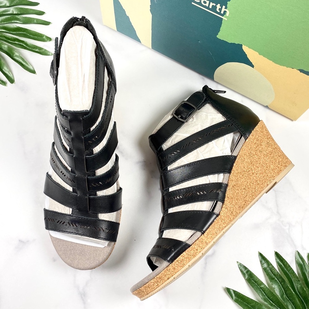 NIB Earth Woodland Sunny Caged Wedge Sandal 9M